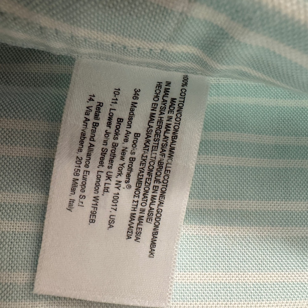 Brooks Brothers Mens Non-Iron Supima Cotton Striped Shirt Traditional Fit Blue L - Picture 5 of 8